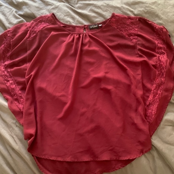 Medium Burgundy Sheer Blouse (710) - Picture 5 of 8